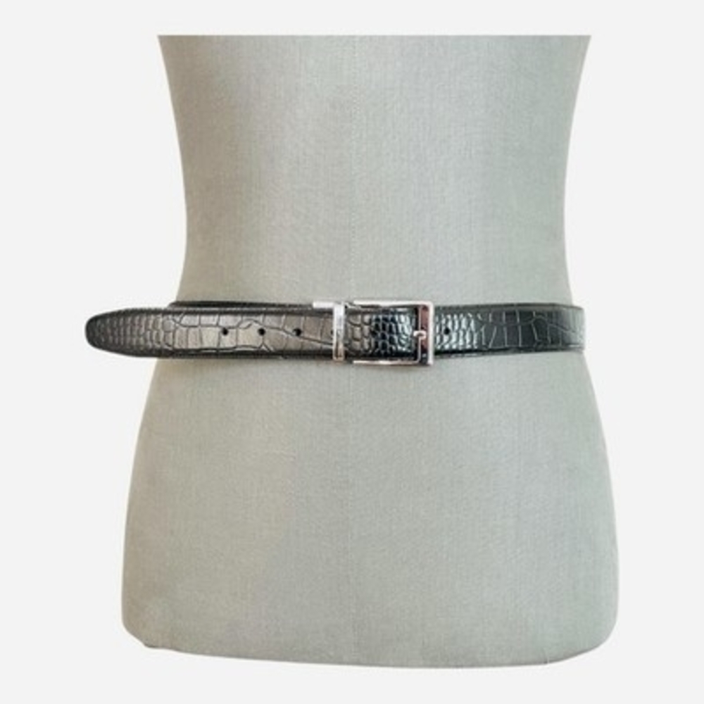 Ben Hogan Men’s Reversible Black Croc Bonded Leather Belt Size 40/100 VG